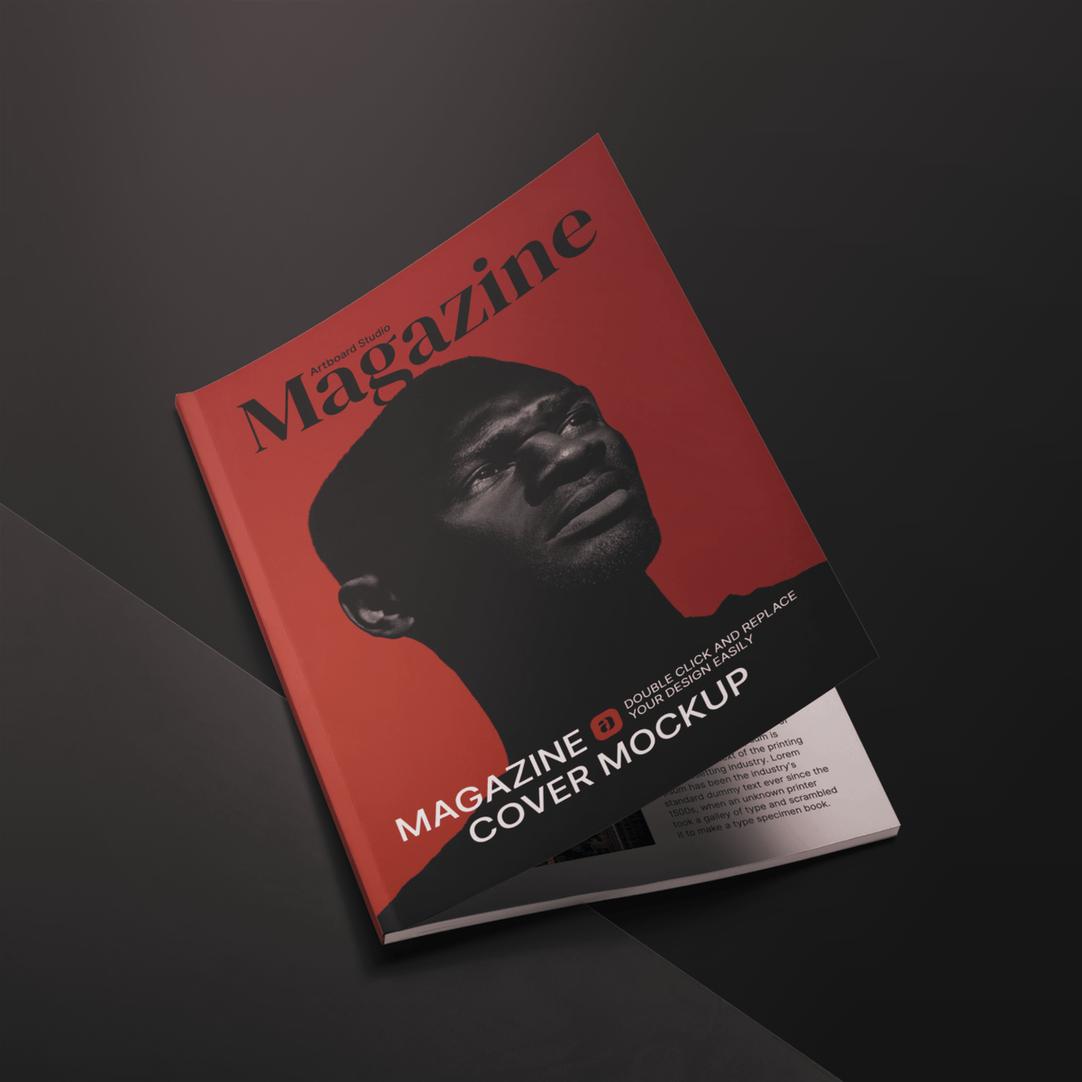 Free open magazine mockup allows you to showcase your cover design in a photorealistic look. Half Open Perspective Magazine Cover Mockup Template