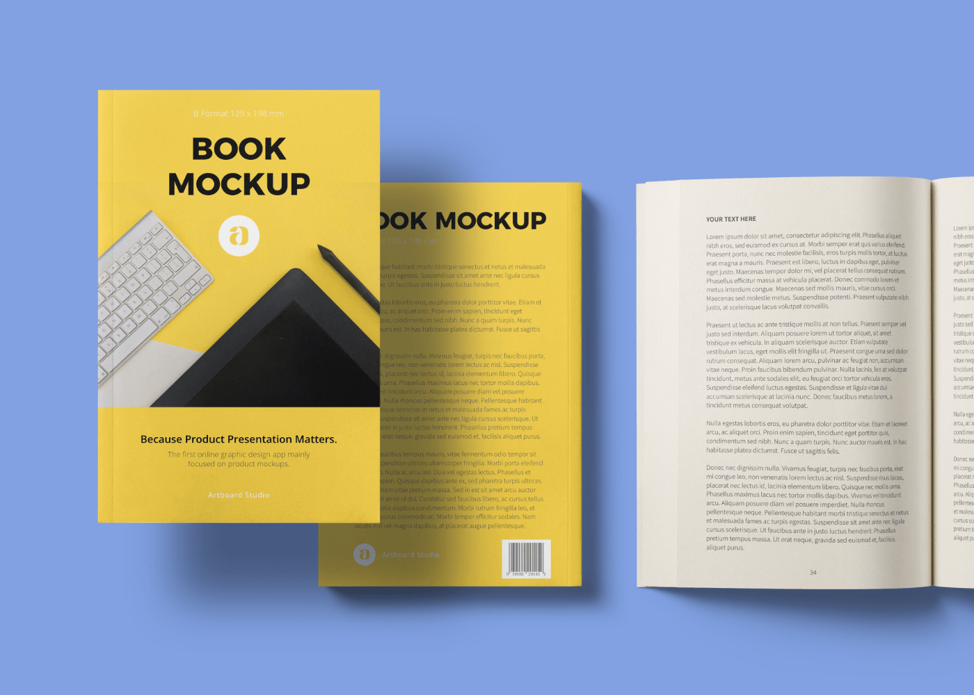 Create beautiful visuals to promote your ebook online, all you need to do is upload your cover image. Book Mockup Scene B Format