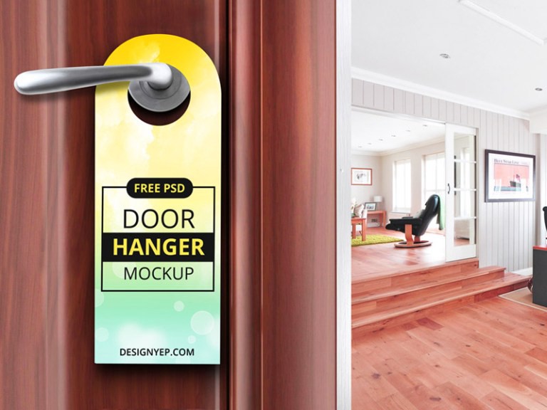 For some people, the garage door is the front door of their property because they drive their vehicle into the garage and then enter the house through a side door. 5 Free Door Hanger Mockups With Editable Psds By Julian Ma Medium