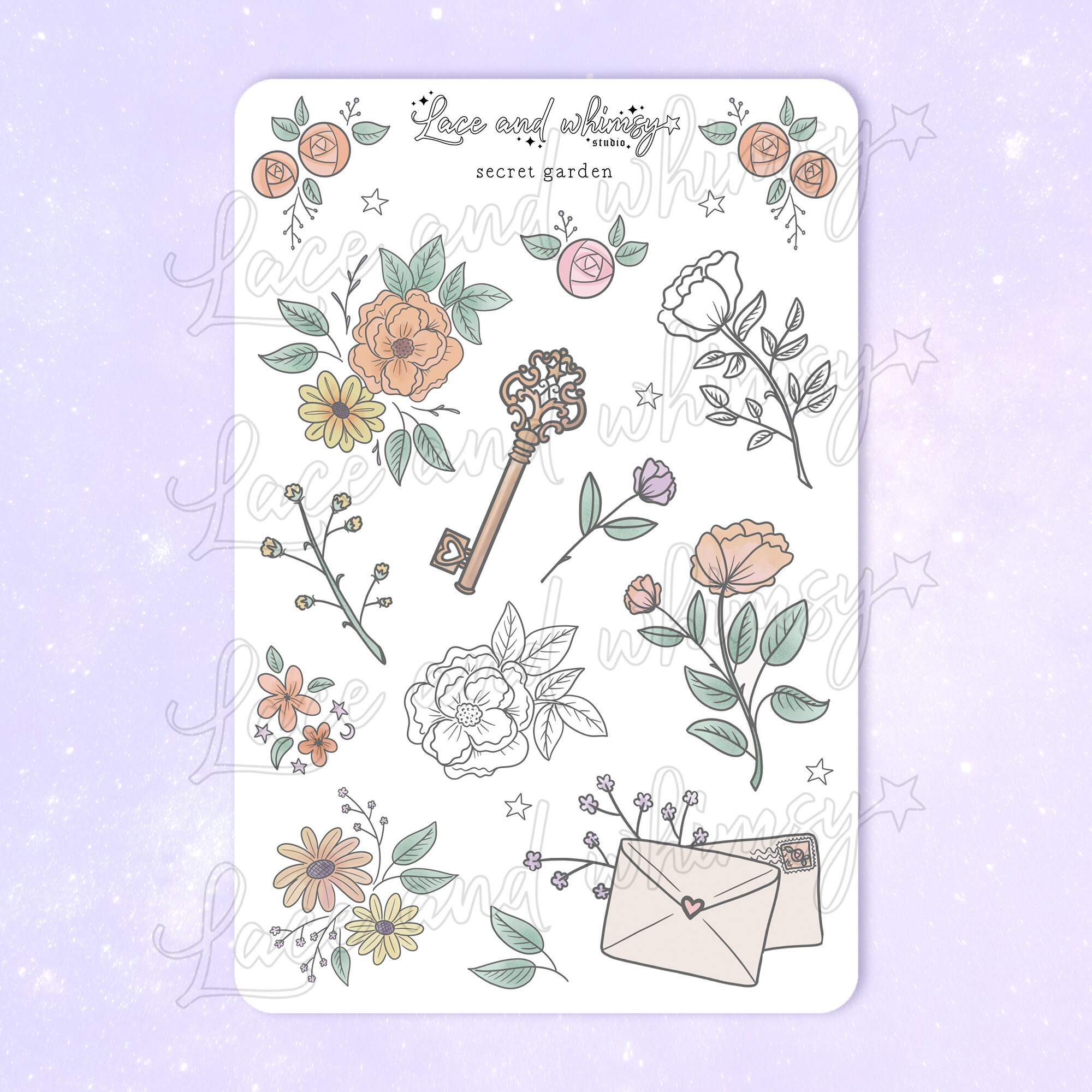 We have collected the best sticker mockups from a different website to make your . Secret Garden Sticker Sheet Lace Whimsy
